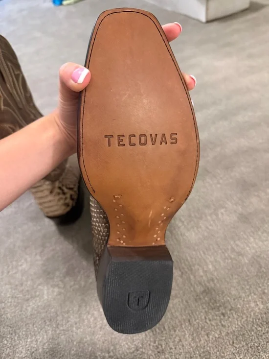 Tecovas Brown and White Leather Western Boots- Limited Edition The Barton - Picture 6 of 7